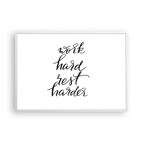 Plakat i hvid ramme - Balance i livet - 100x70 cm