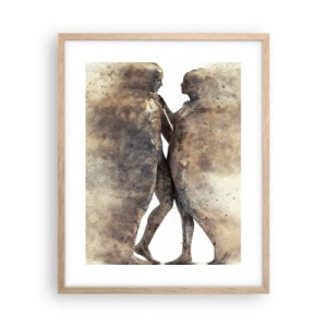 Plakat i ramme af lyst egetræ - Fra støv steg de til kærlighed - 40x50 cm