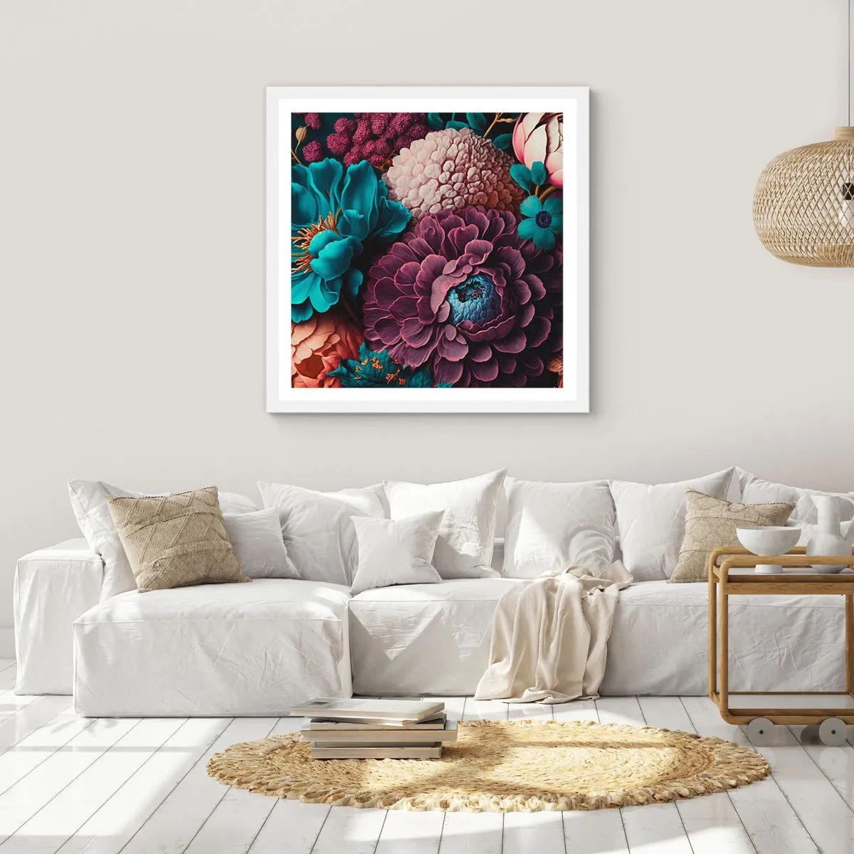 Plakat i hvid ramme - Natur i overflod - 40x40 cm