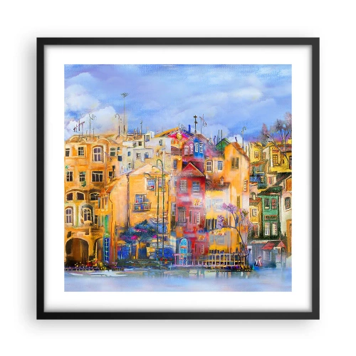 Plakat i sort ramme - Vi er sammen - 50x50 cm