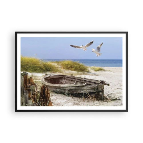 Plakat i sort ramme - Badet i vinden - 100x70 cm