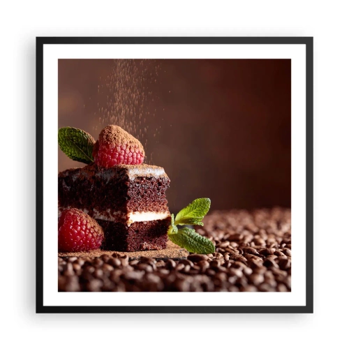 Plakat i sort ramme - Livet er sødt - 60x60 cm