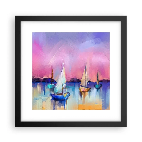 Plakat i sort ramme - Retning: brede farvande - 30x30 cm