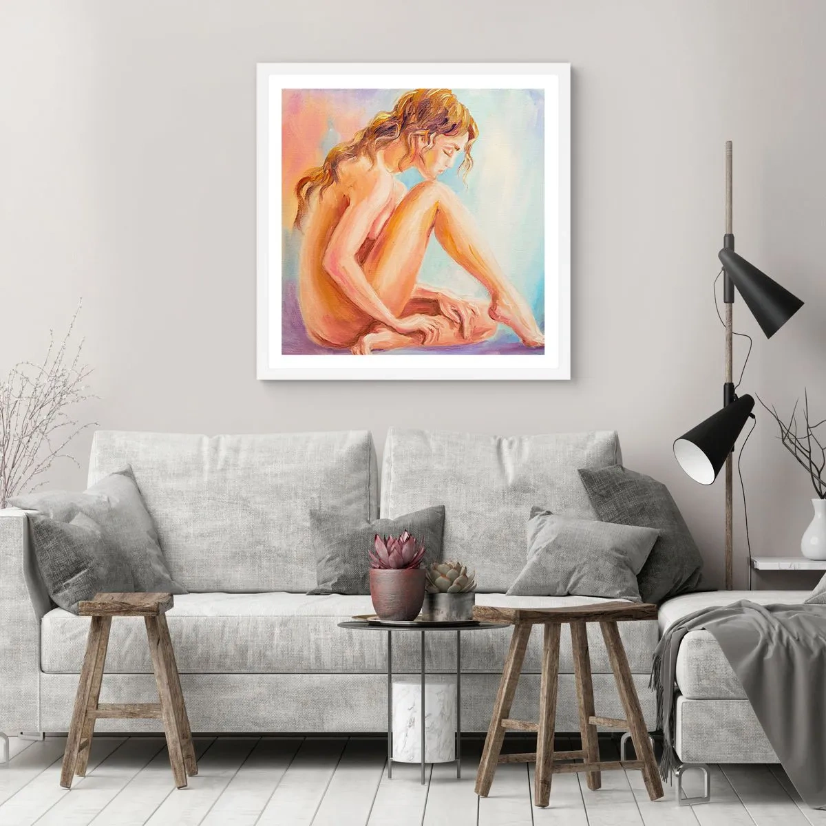 Plakat i hvid ramme - Ungdomens handling - 30x30 cm
