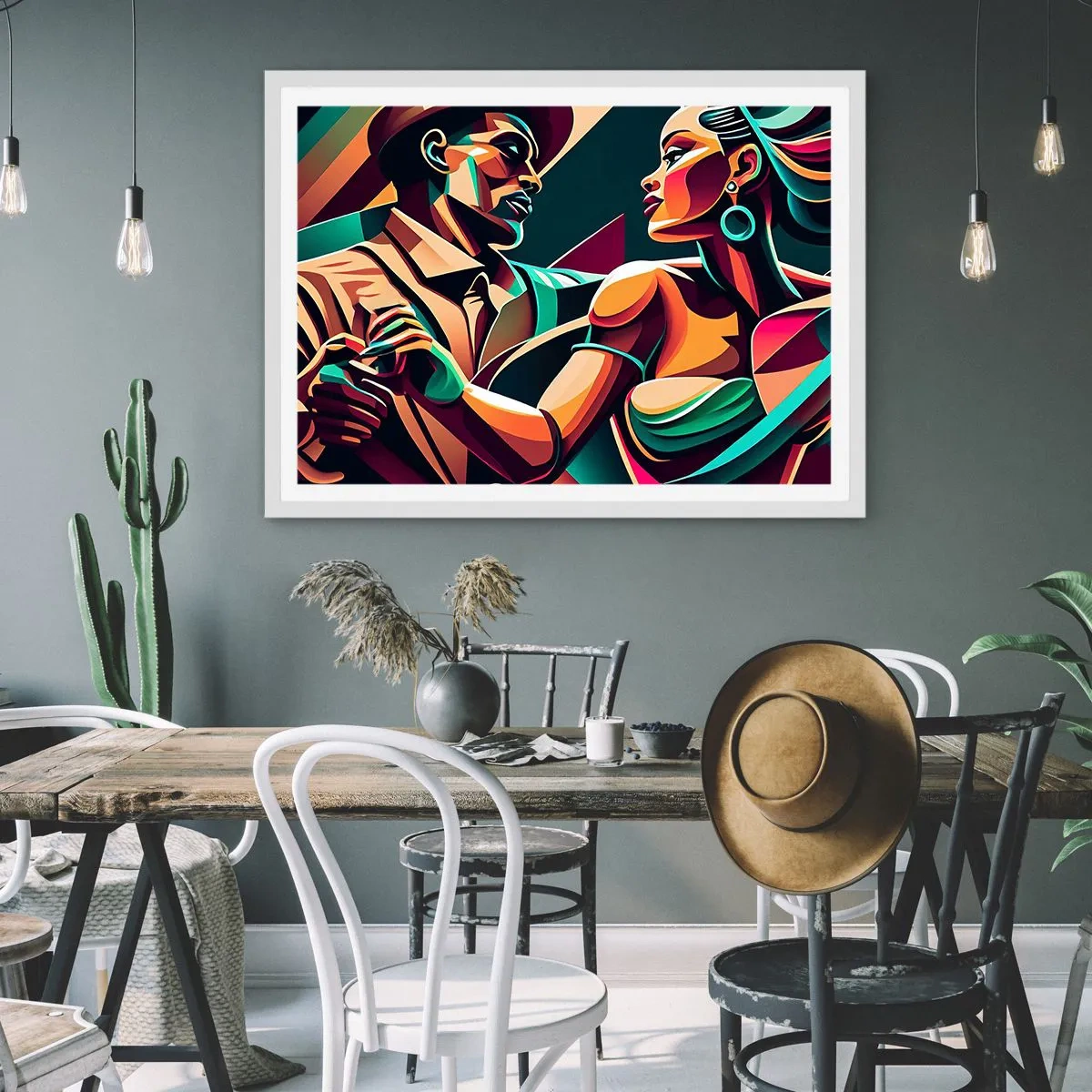 Plakat i hvid ramme - I hjertets rytme - 91x61 cm