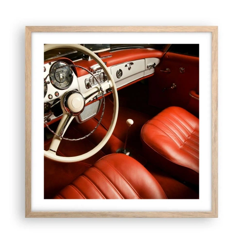 Plakat i ramme af lyst egetræ - Luksus i vintage stil - 50x50 cm