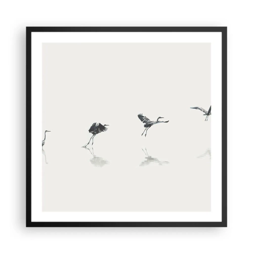 Plakat i sort ramme - Fire enkle trin - 60x60 cm