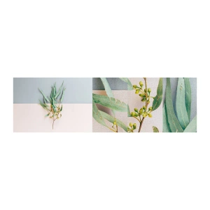 Prøve Fototapet Premium Canvas - Pastelfarvernes subtilitet - Pastel, Plante, Boho - 100x30 cm