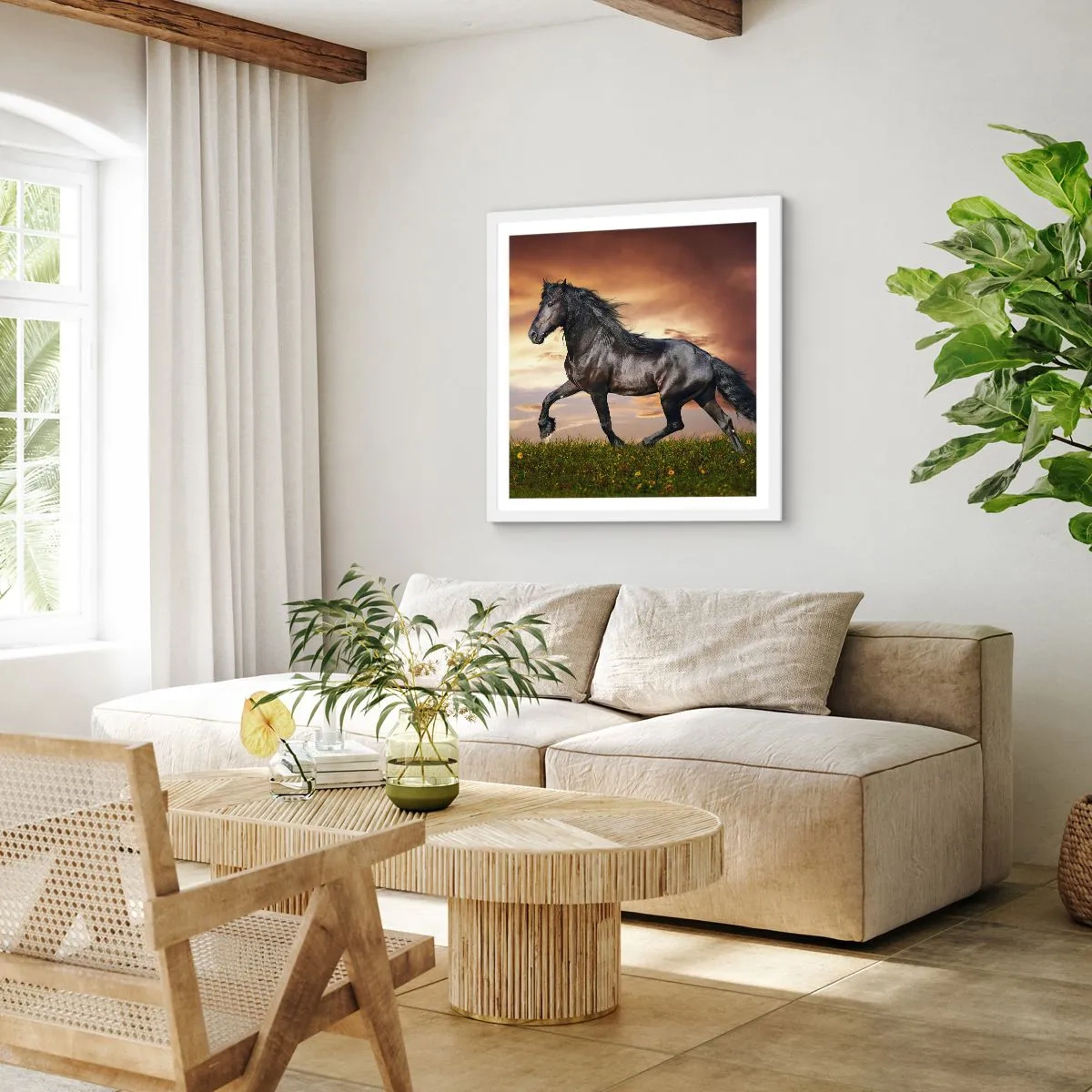 Plakat i hvid ramme - Sort prins - 30x30 cm