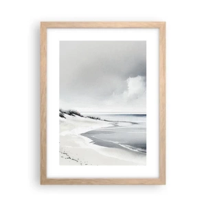 Plakat i ramme af lyst egetræ - Altid sammen - 30x40 cm