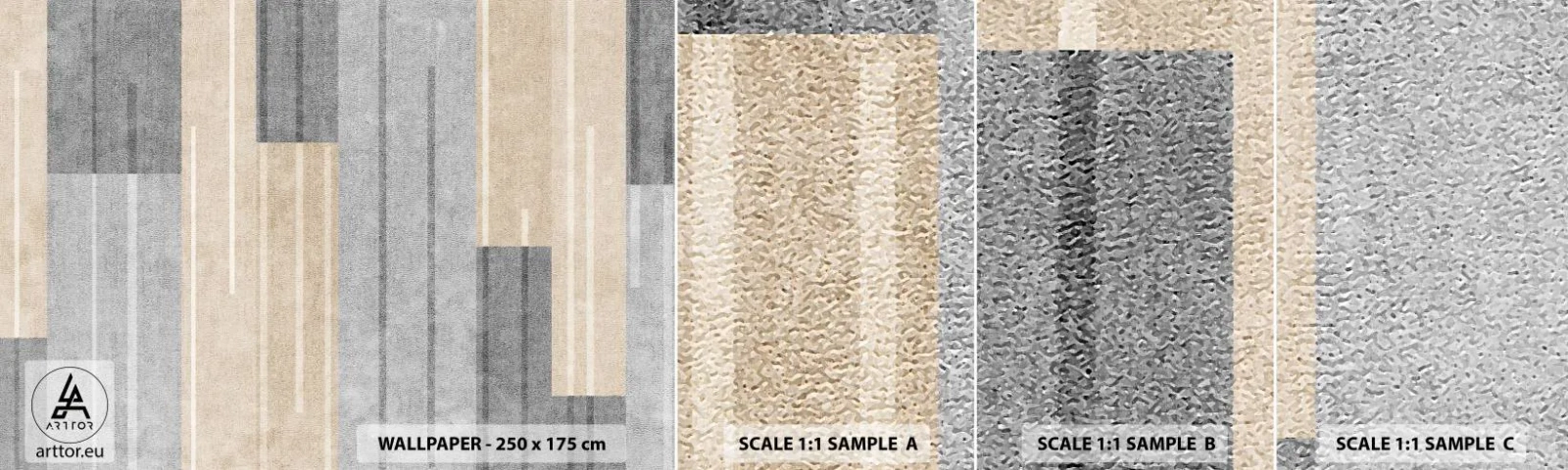 Prøve Fototapet Selvklæbende Deluxe Sticker - Komposition: hold den lodret - Abstraktion, Linjer, Pastel - 100x30 cm