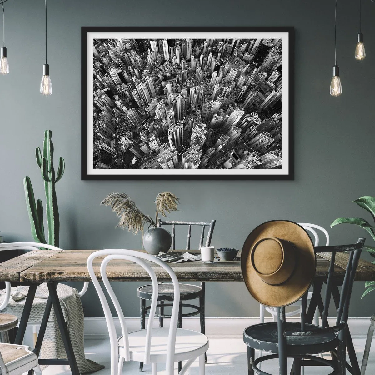 Plakat i sort ramme - Stadig højere og højere - 50x40 cm