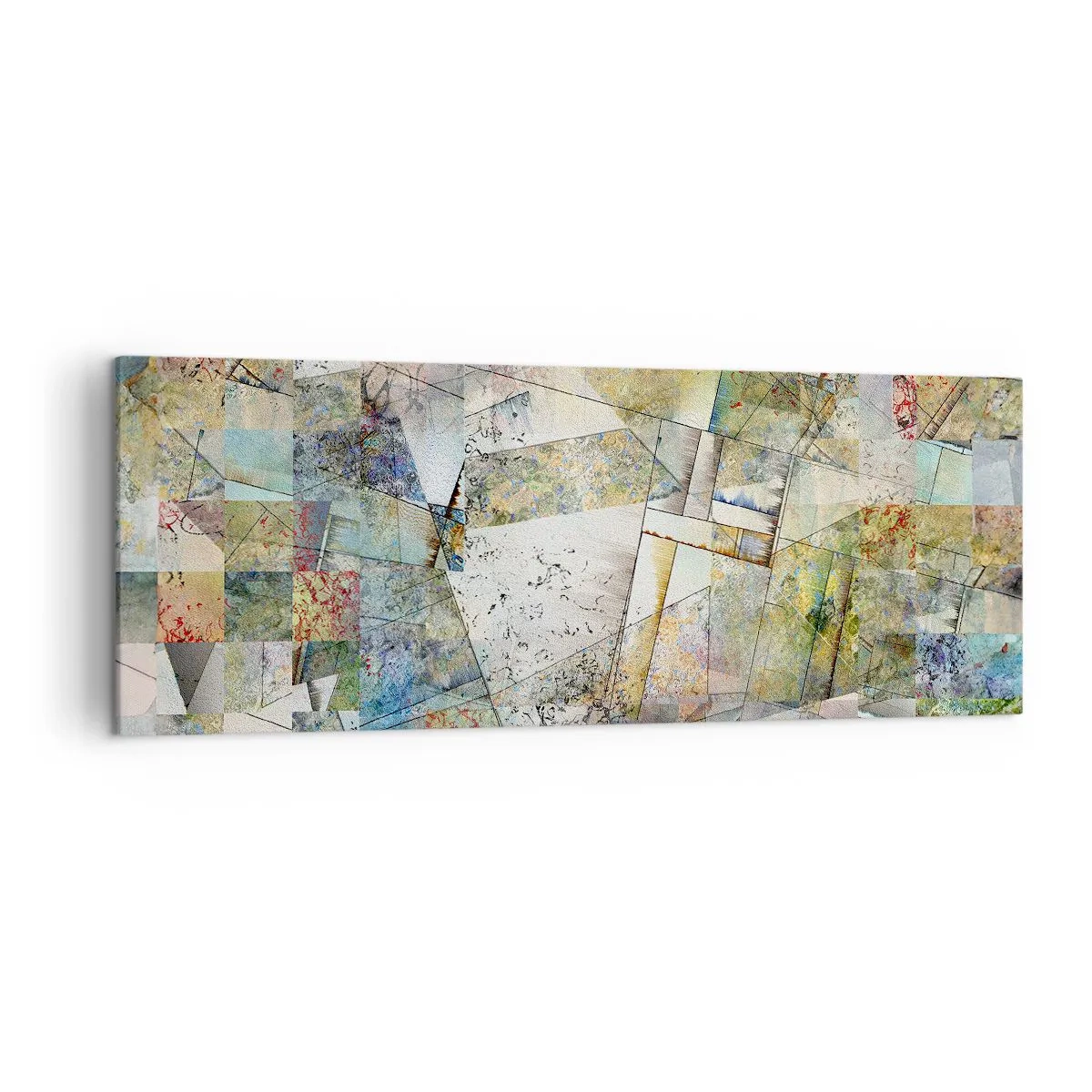 Lærredstryk - Billede på lærred - Geometrisk ommøblering - 140x50 cm