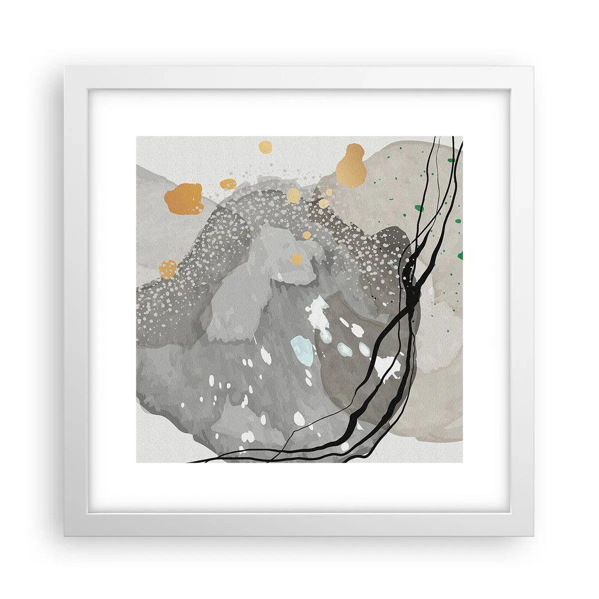 Plakat i hvid ramme - Organisk komposition - 30x30 cm