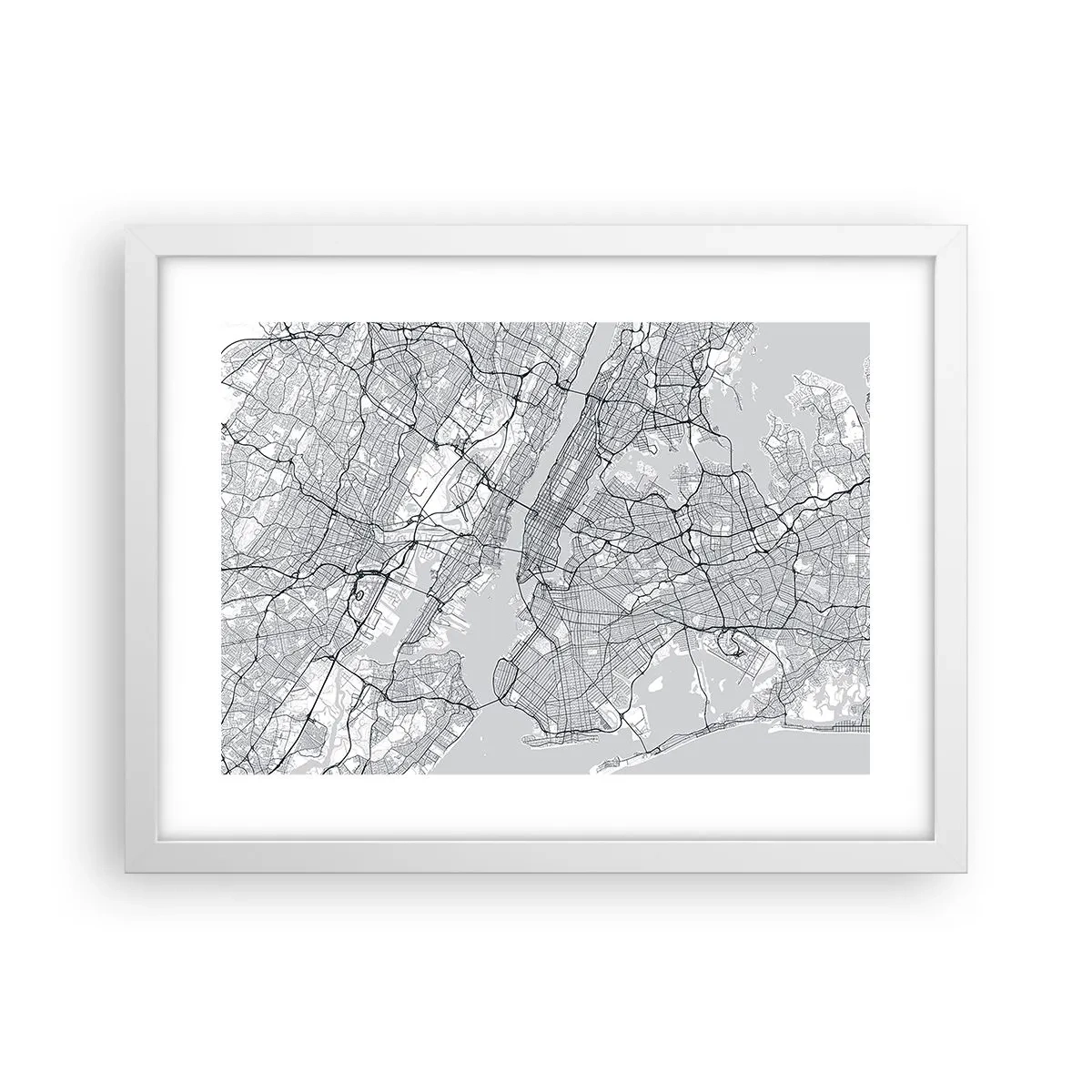 Plakat i hvid ramme - Anatomi af en storby - 40x30 cm