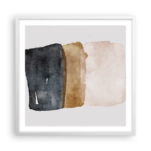 Plakat i hvid ramme - Sammensætning af jordfarver - 60x60 cm