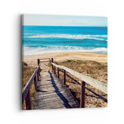 Lærredstryk - Billede på lærred - Løb! - 40x40 cm