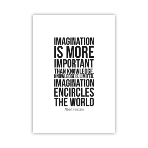 Plakat - Einstein om fantasiens kraft - 70x100 cm
