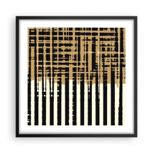 Plakat i sort ramme - Arkitektonisk abstraktion - 50x50 cm