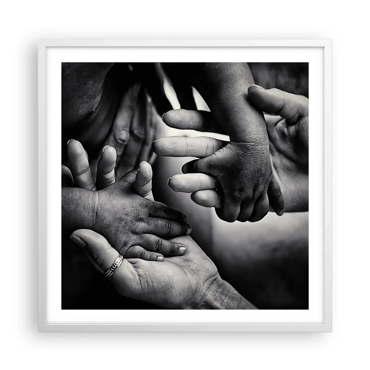 Plakat i hvid ramme - At være menneske - 60x60 cm