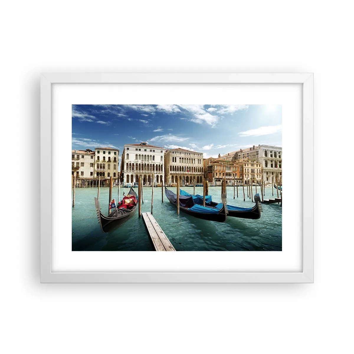 Plakat i hvid ramme - Paladser i blåt - 40x30 cm