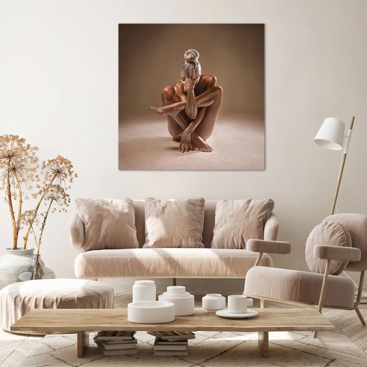 Lærredstryk - Billede på lærred - Enhed mellem krop og ånd - 40x40 cm