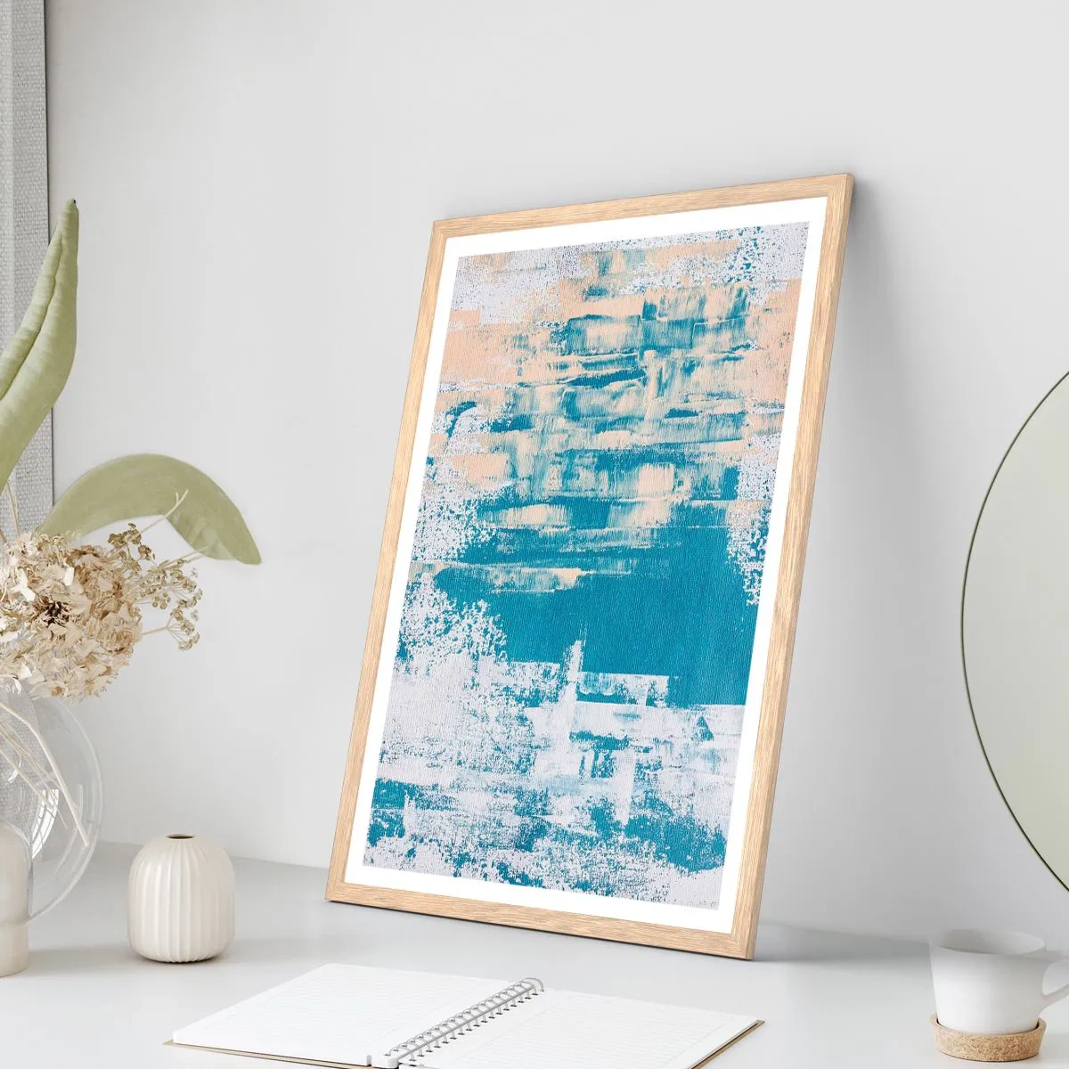 Plakat i ramme af lyst egetræ - Gennem istappen - 50x70 cm