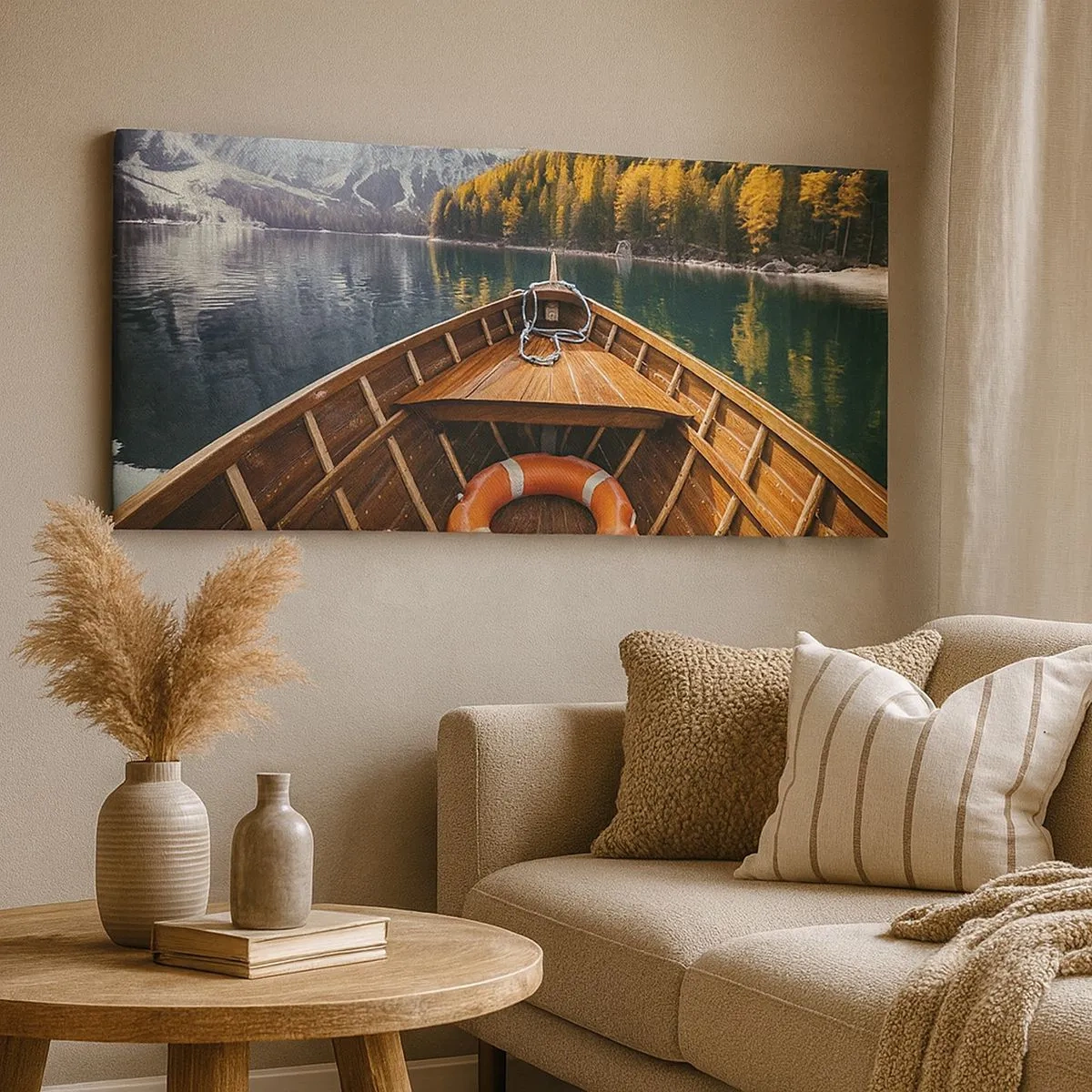 Lærredstryk - Billede på lærred - Bjergtur - 100x40 cm