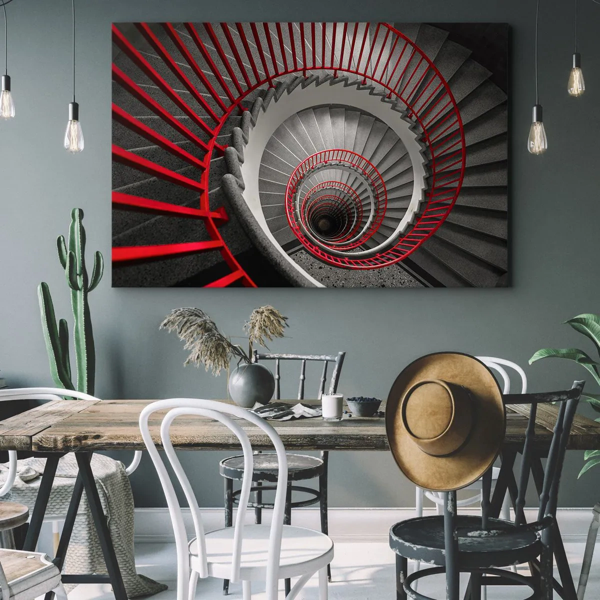 Lærredstryk - Billede på lærred - Arkitektoniske lege - 120x80 cm