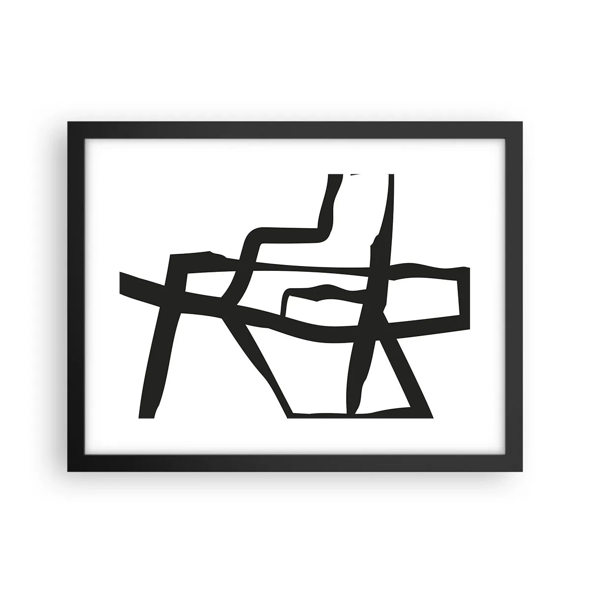 Plakat i sort ramme - Sort og hvid konstruktion - 40x30 cm