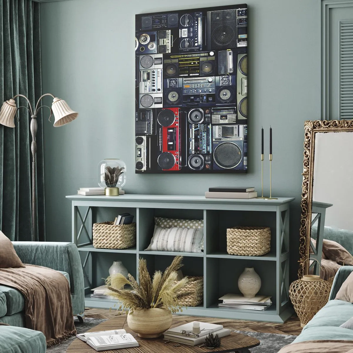 Lærredstryk - Billede på lærred - Nostalgi for 1980'erne. - 65x120 cm