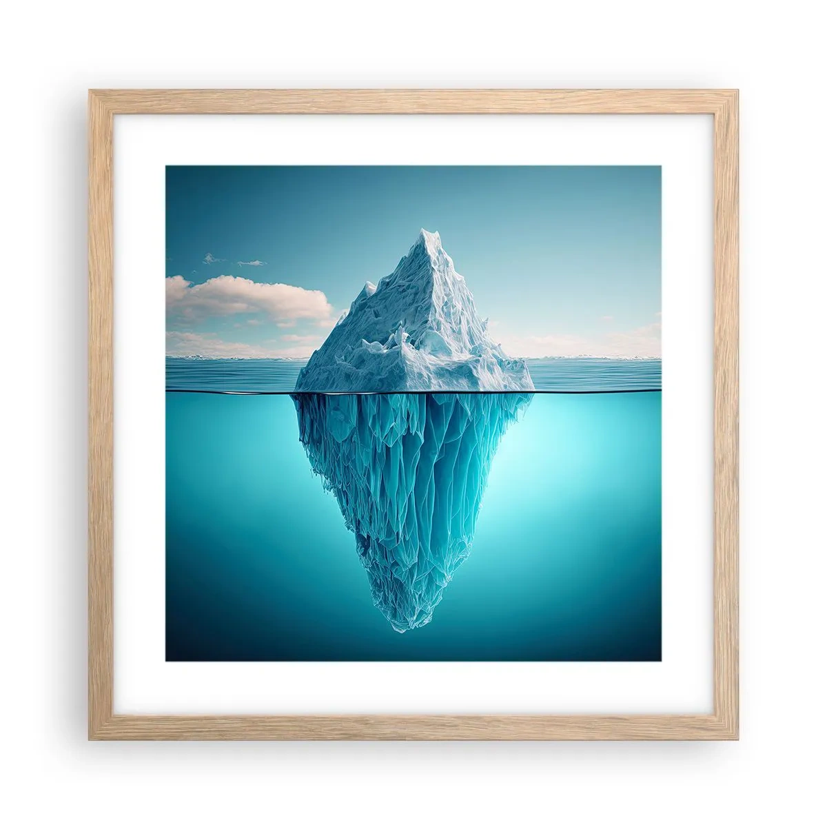 Plakat i ramme af lyst egetræ - Dronning af is - 40x40 cm
