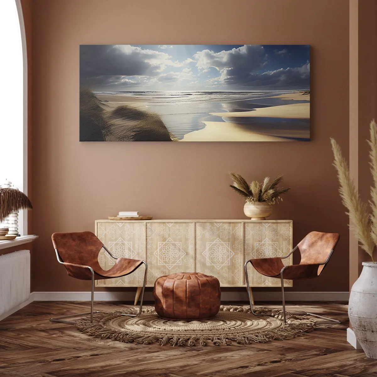 Lærredstryk - Billede på lærred - Strand, vild strand - 120x50 cm