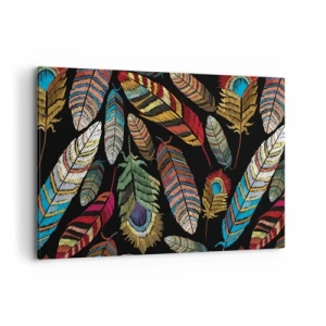 Lærredstryk - Billede på lærred - Fuglekarneval - 100x70 cm