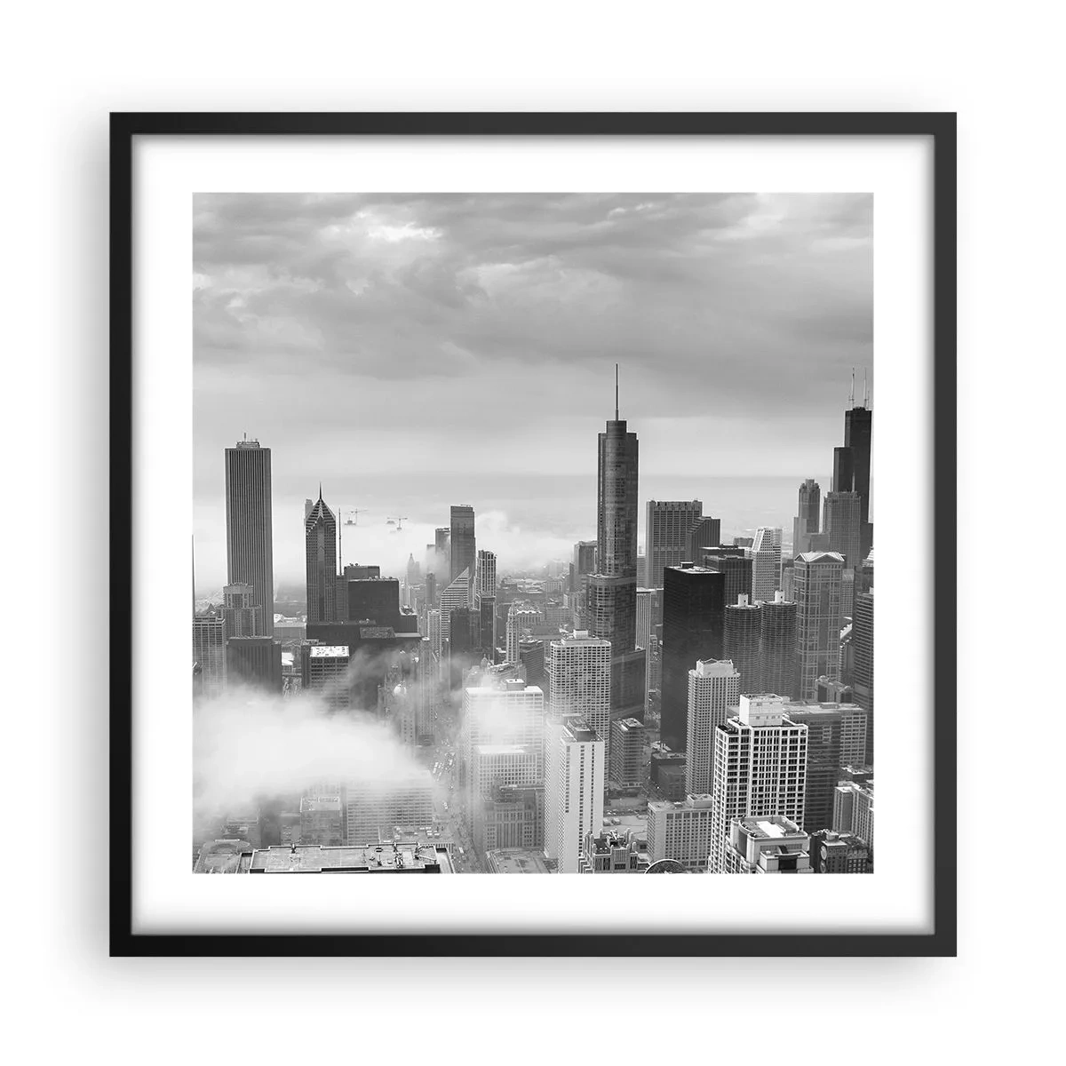 Plakat i sort ramme - Amerikansk landskab - 50x50 cm