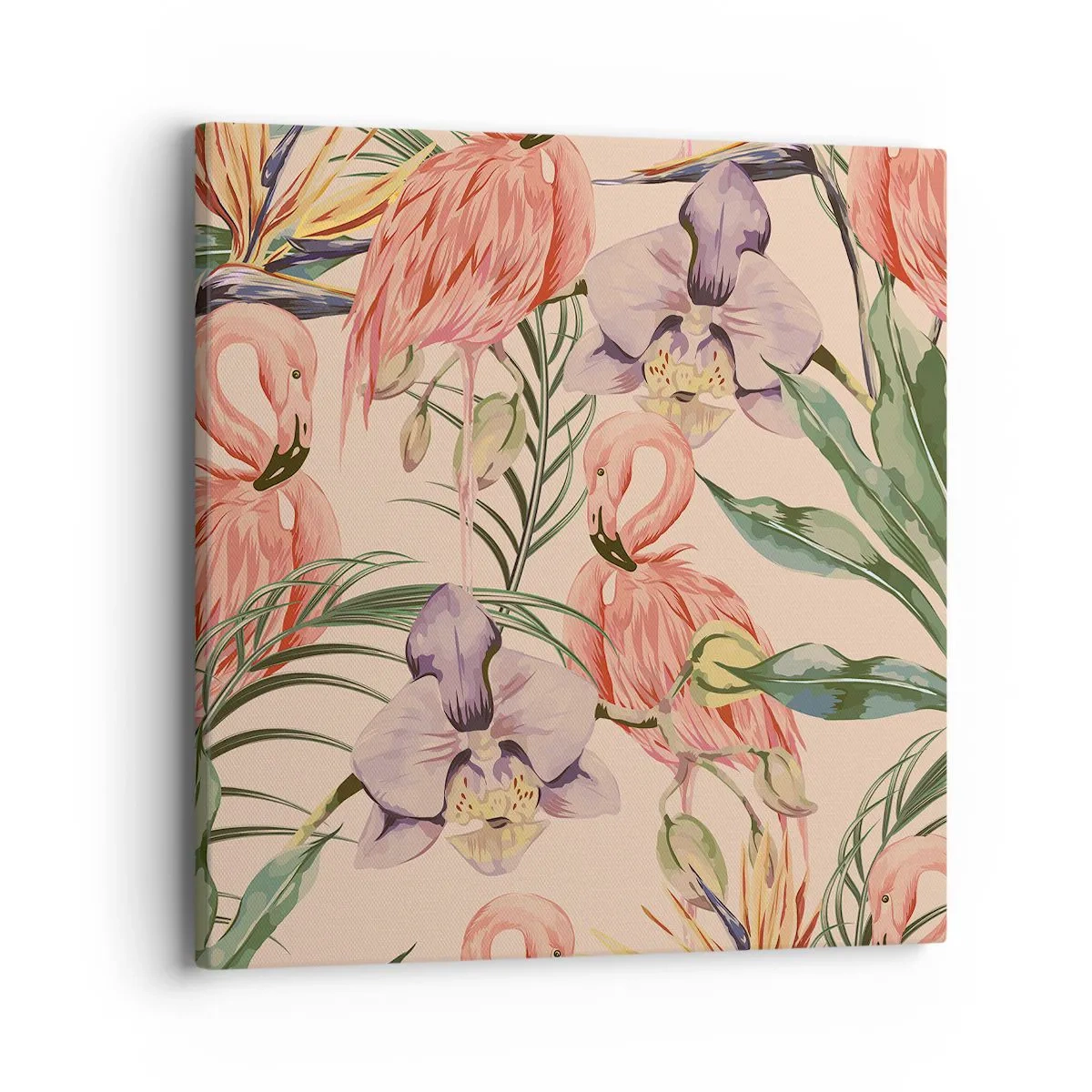 Lærredstryk - Billede på lærred - Lyserød blomstret ballet - 40x40 cm