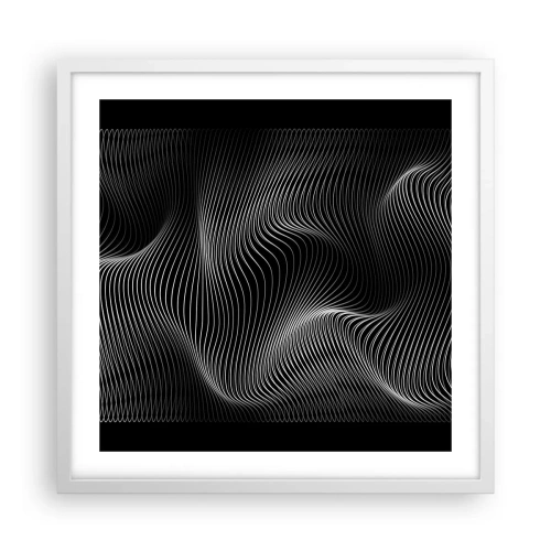 Plakat i hvid ramme - Lysets dans i rummet - 50x50 cm