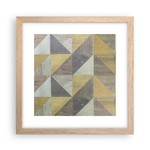 Plakat i ramme af lyst egetræ - Ved trekantens vinkel - 30x30 cm
