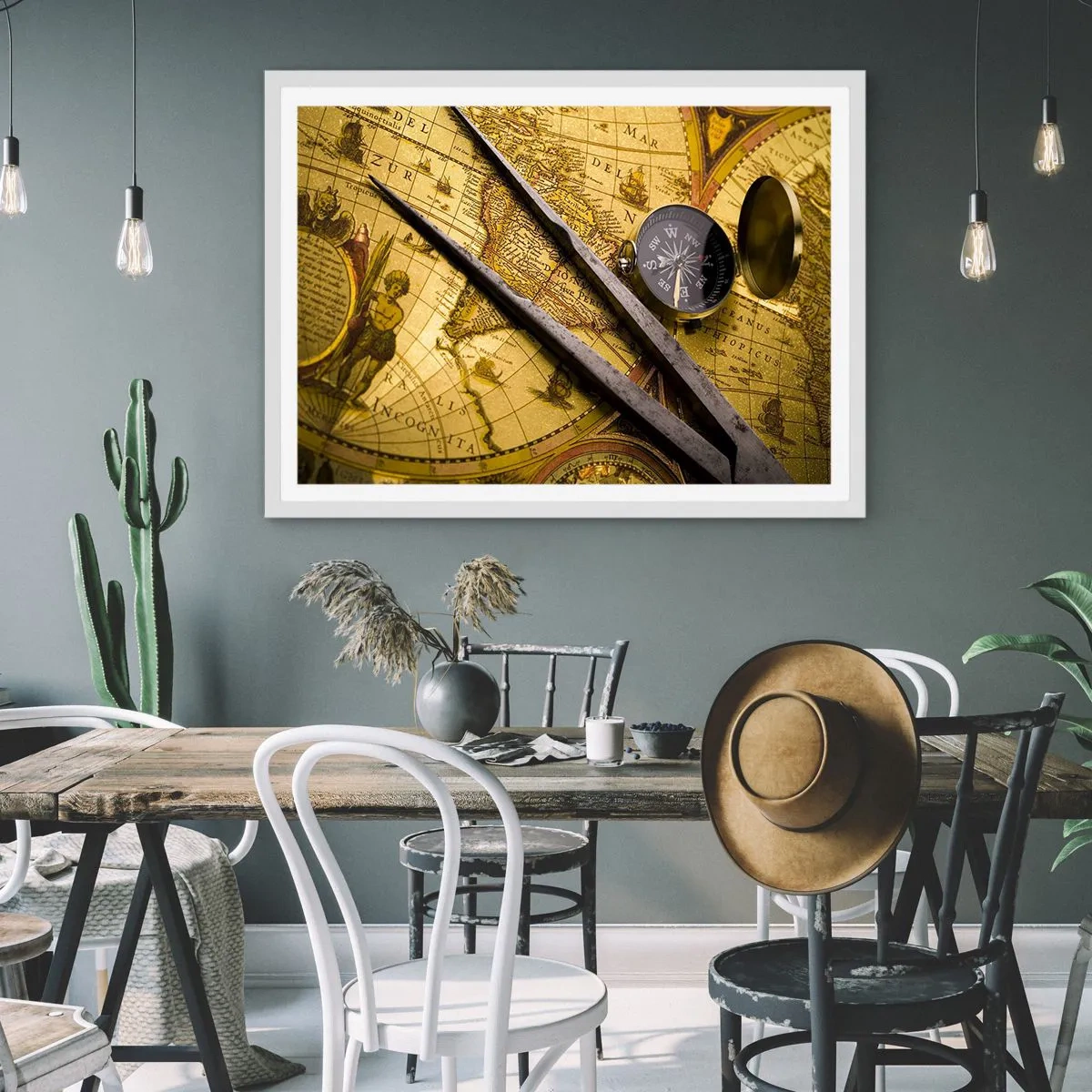 Plakat i hvid ramme - Hvor er skattene? - 50x40 cm