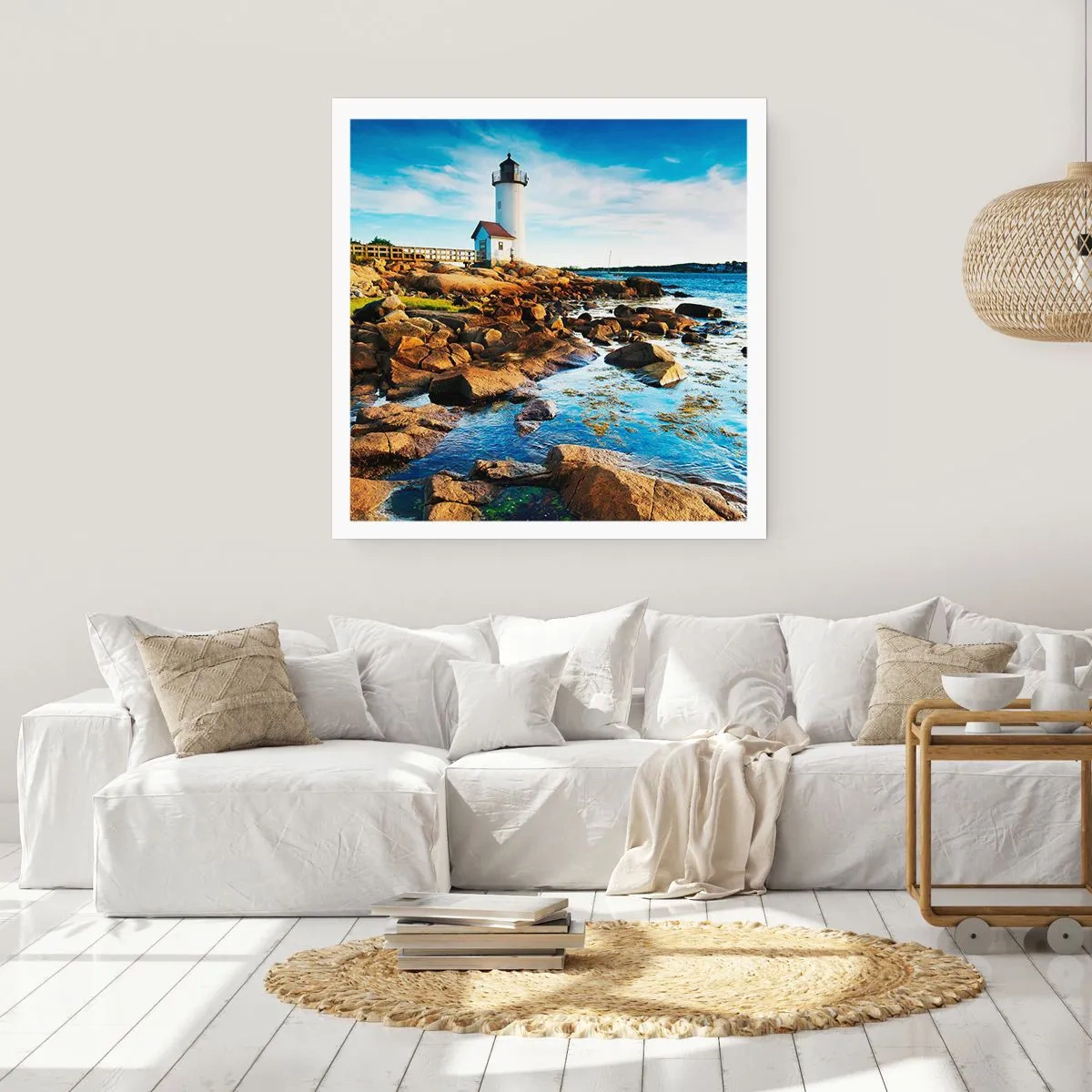Plakat - Vend tilbage med glæde, jeg ser frem til - 50x50 cm