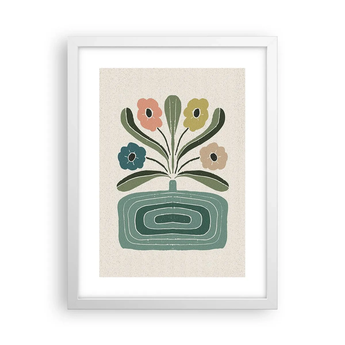 Plakat i hvid ramme - Symmetrisk buket - 30x40 cm