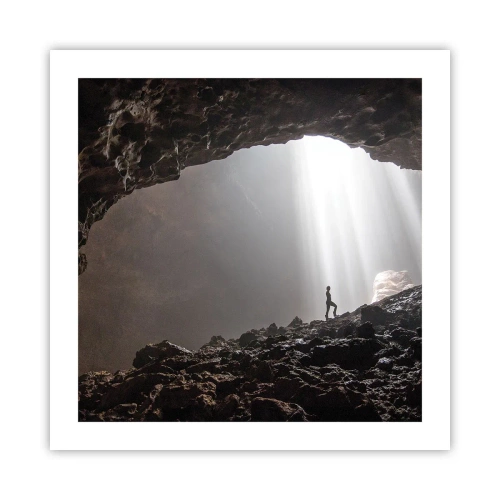 Plakat - Lysende grotte - 50x50 cm