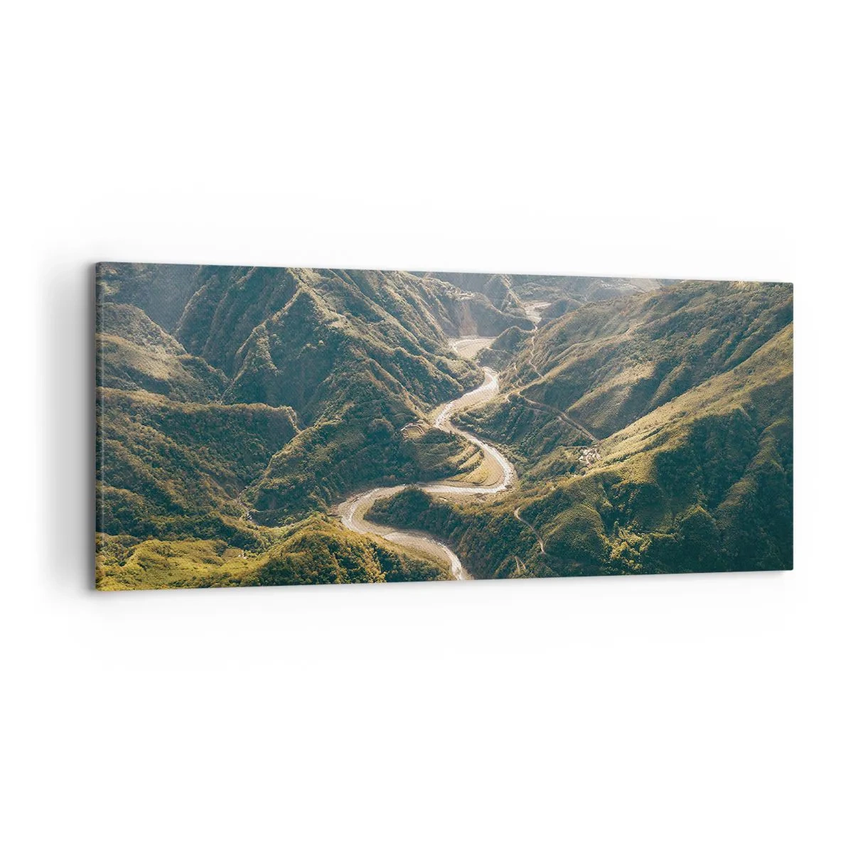 Lærredstryk - Billede på lærred - Direkte fra hjertet af bjergene - 120x50 cm