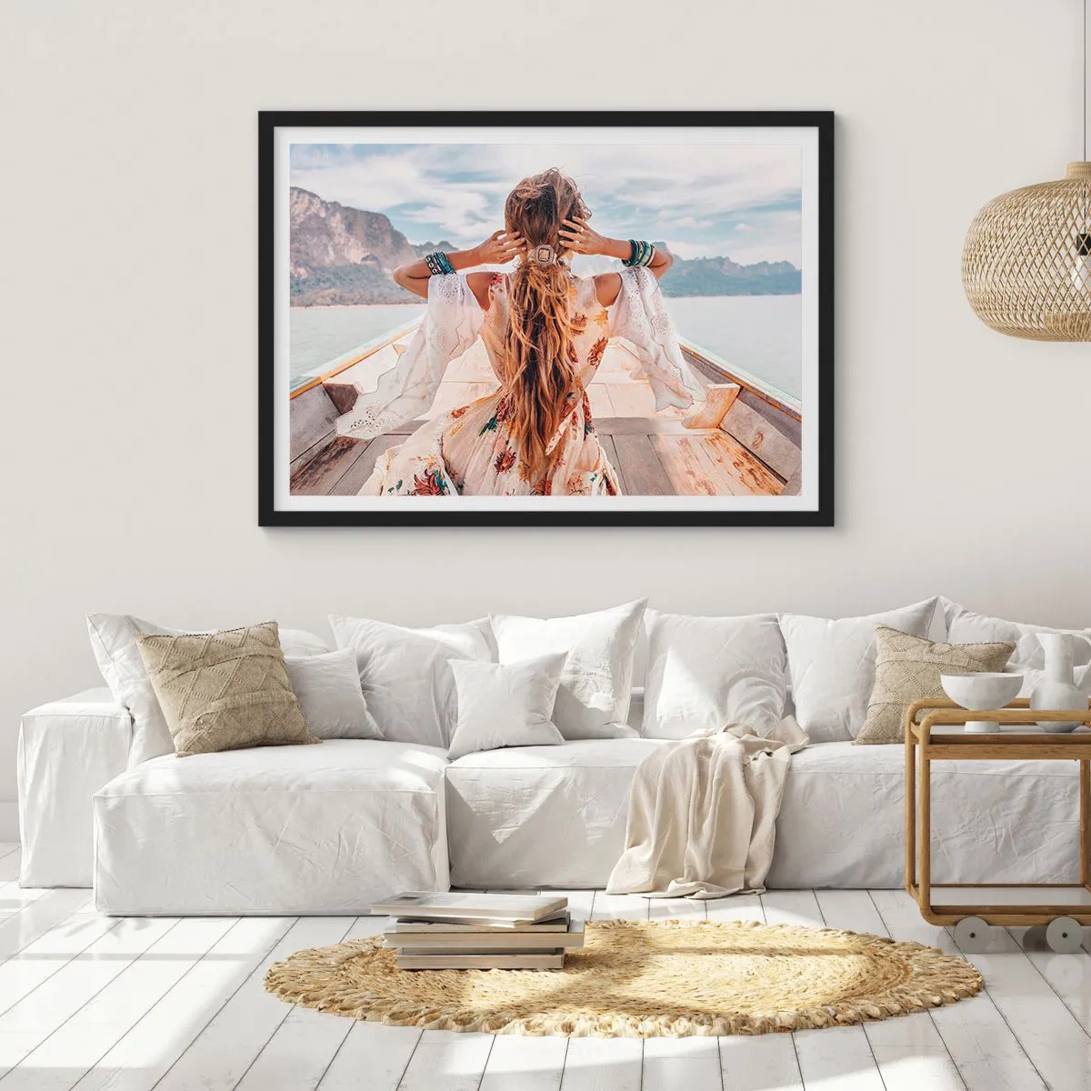 Plakat i sort ramme - På vej mod lykken - 70x50 cm