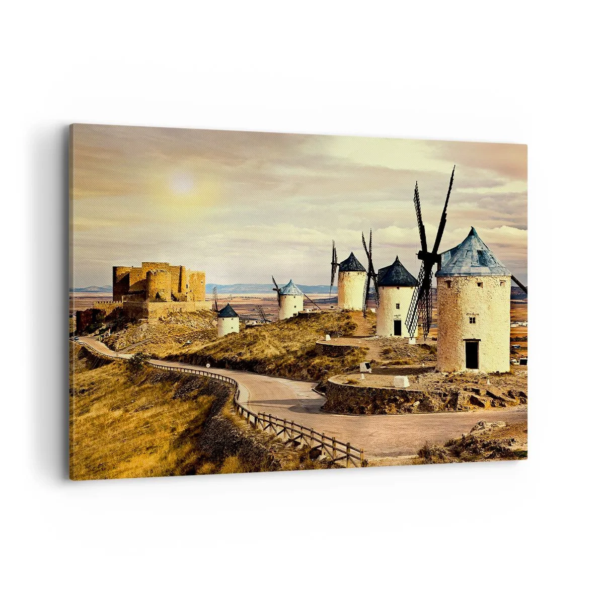 Lærredstryk - Billede på lærred - Don Quixote er ved at dukke op - 120x80 cm