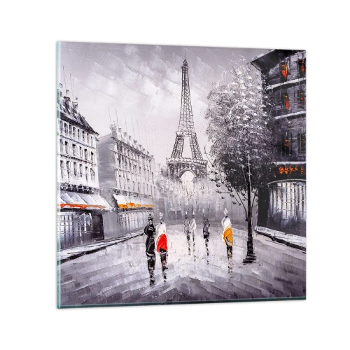 Billede på glas - En parisisk spadseretur - 50x50 cm