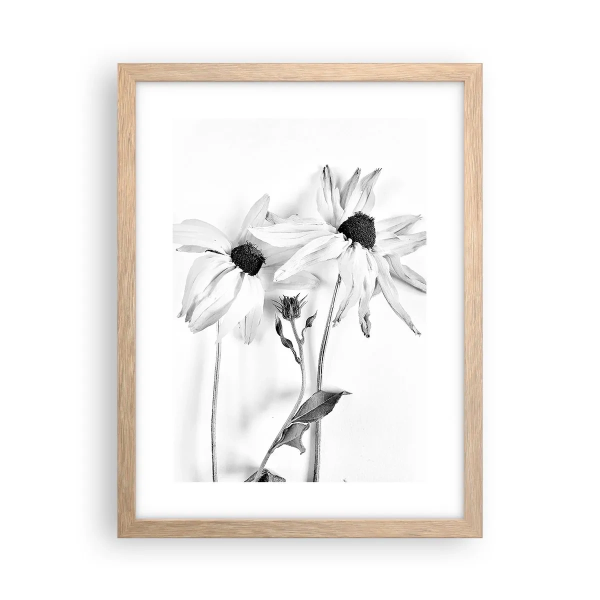 Plakat i ramme af lyst egetræ - Ingen ønsker at være alene - 30x40 cm