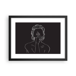 Plakat i sort ramme - Skønhed blomstrer i stilhed - 40x30 cm