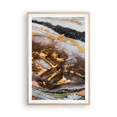 Plakat i ramme af lyst egetræ - Jord element - 61x91 cm