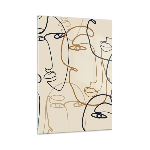 Billede på glas - Portræt ganget med hinanden - 50x70 cm